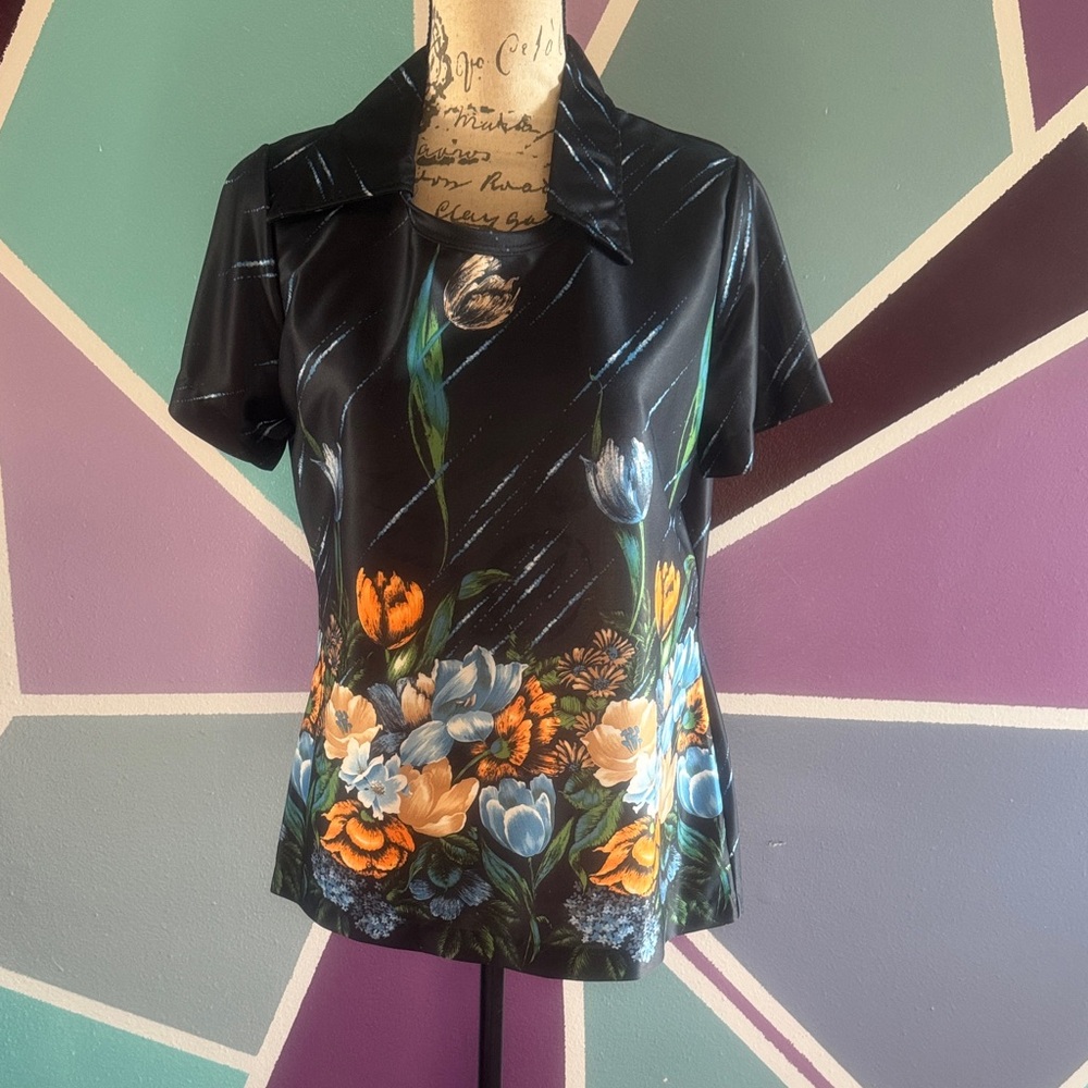 Black Floral Women's Blouse